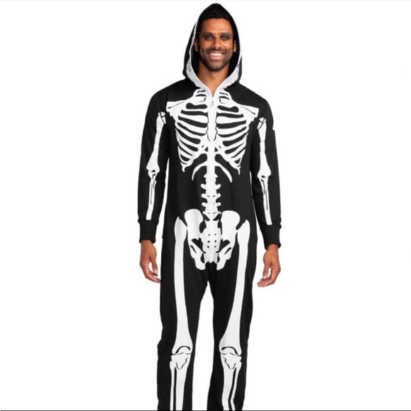 Tipsy Elves Unisex Skeleton Romper , Skeleton Costume , Skeleton Onesie - Picture 3 of 4